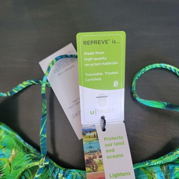 Revolve VDM The Label Dolls Kill Sienna Tropical Palm Tree Bikini Top Size XS - Picture 6 of 7